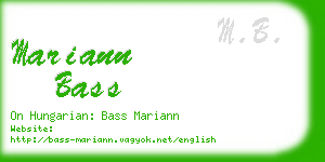 mariann bass business card